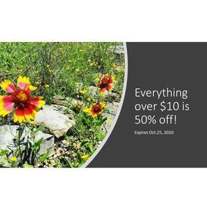 Everything 50% off Until EOD 10/25/2020